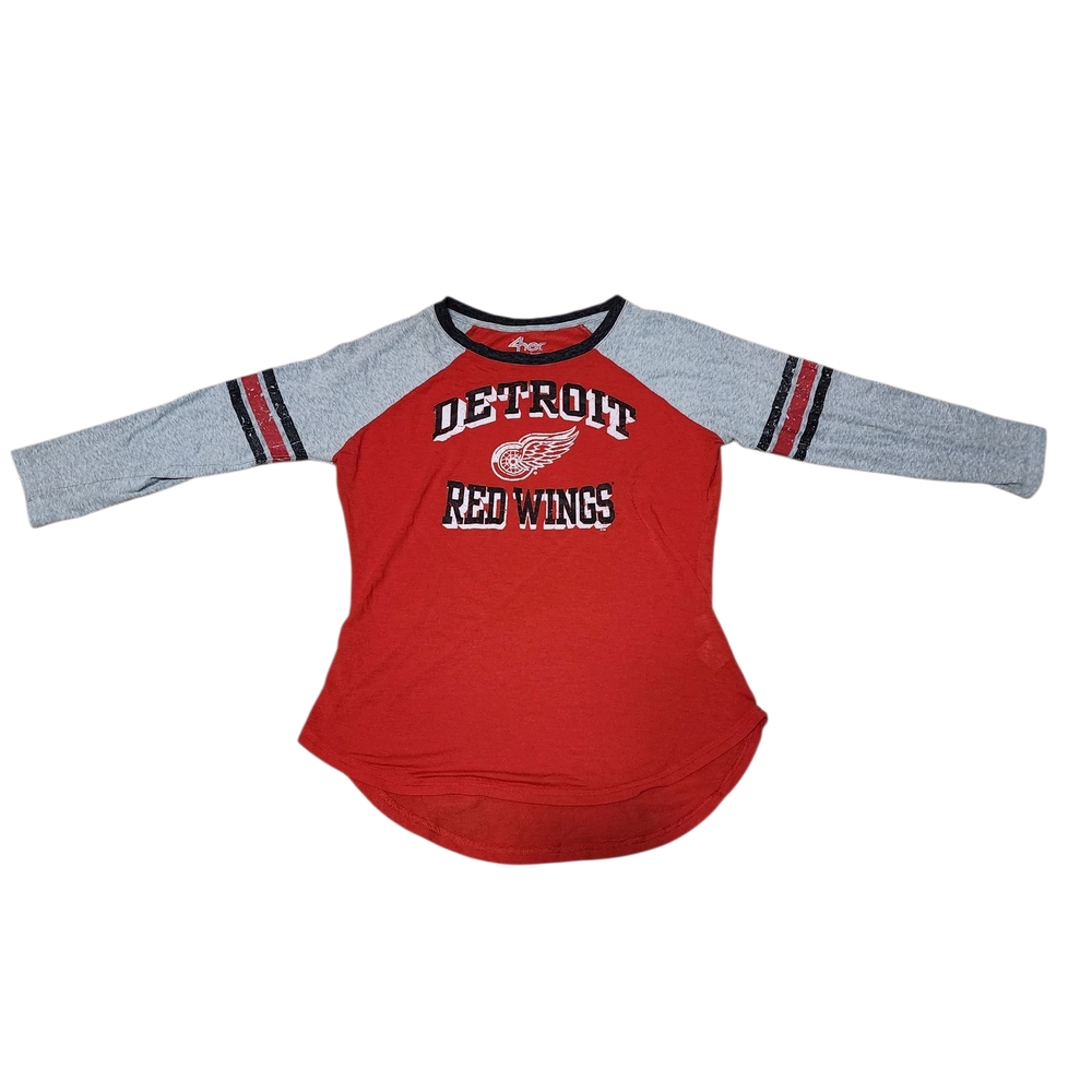 Detroit Red Wings Women's Long Sleeve Tee - Red and Gray